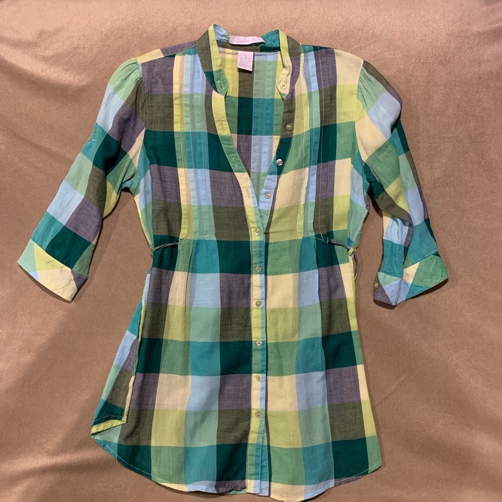 Plaid tunic top